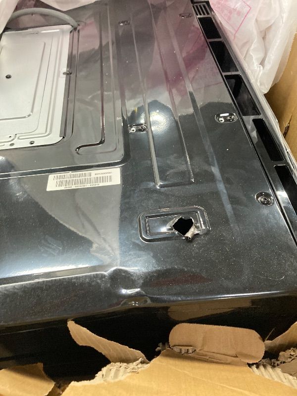 Photo 1 of ***DAMAGED -DENTED -SELLING AS PARTS ONLY*** GE 30" Over-the-Range Microwave, 1.6 Cu. Ft., 1000 Watts, 300 CFM Hood Vent, LED Lighting, Auto Defrost, Easy Mount Install, Stainless Steel, JVM3160RFSS