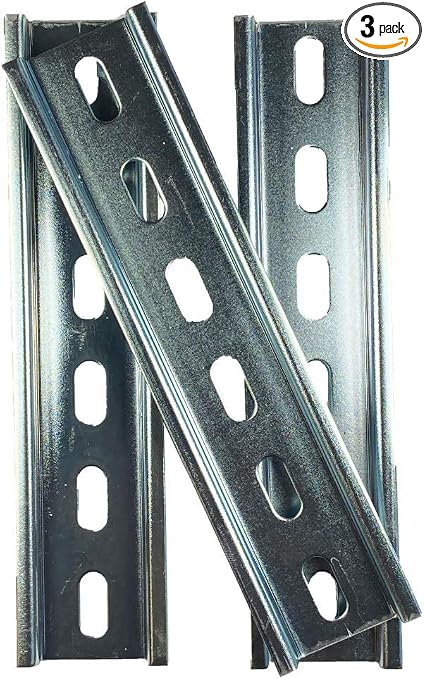 Photo 1 of 1 Pieces DIN Rail Slotted Steel 7.5MM DEEP , 2M LONG 
