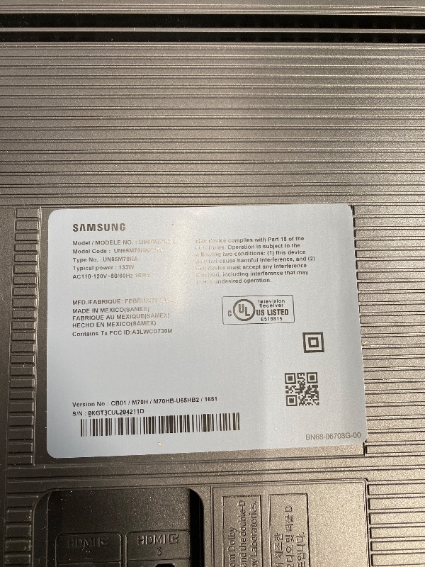 Photo 1 of ***NO RETURNS/NO REFUNDS*** PARTS ONLY***

Samsung 65-Inch Class Mini LED M70H Series Samsung Vision AI Companion Smart TV (2026 Model, 65M70H) LED Processor 4K, Pure Spectrum Color, Motion Xcelerator + DLG 120Hz