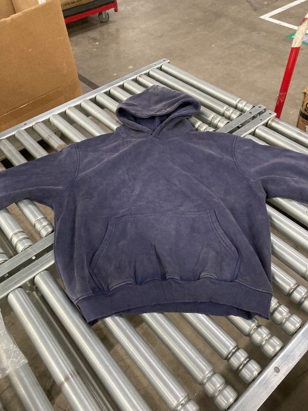 View 4 of ***THIS LOOKS LIKE A LARGE***FAIABLE Mens Hoodies Oversized Unisex Acid Wash Hoodie Heavyweight Fleece Vintage Washed Distress Cotton Sweatshirt Men Women Couples Streetwear College Casual Fall Winter Autumn 2026 Blue, Size Small***(runs big)***THIS LOOKS
