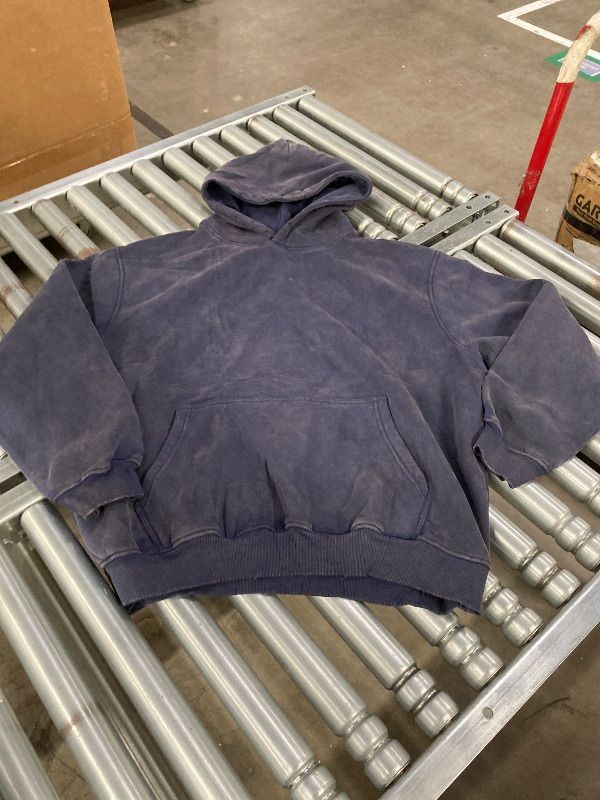View 5 of ***THIS LOOKS LIKE A LARGE***FAIABLE Mens Hoodies Oversized Unisex Acid Wash Hoodie Heavyweight Fleece Vintage Washed Distress Cotton Sweatshirt Men Women Couples Streetwear College Casual Fall Winter Autumn 2026 Blue, Size Small***(runs big)***THIS LOOKS