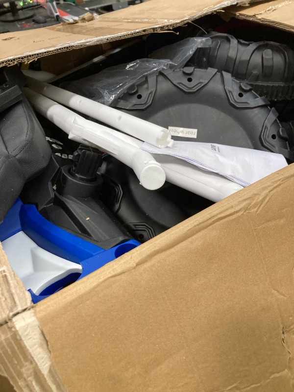Photo 1 of ***MISSING PIECES -NO REMOTE CONTROL -SELLING AS IS*** Two Seater 24V Kids Ride on UTV Car, Hetoy 4WD 300W Motors Powerful Electric Vehicle 4 Shock Absorbers, Leather Seats, Music and Lights, Electric Car for Kids, Blue