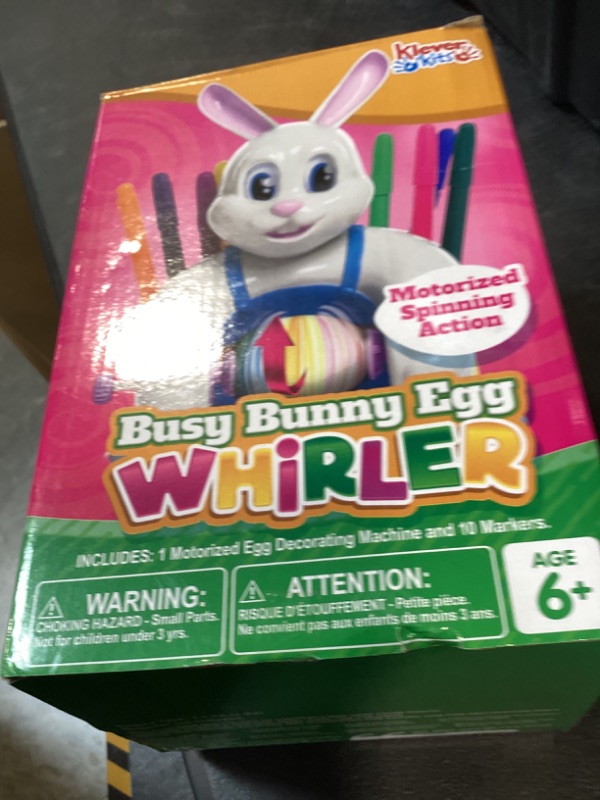 Photo 1 of JOYIN Motorized Easter Egg Decorator Kit, Easter Busy Bunny Egg Spinner Whirler Decorating Machine with 10 Non-Toxic Markers for Kids Craft Activities