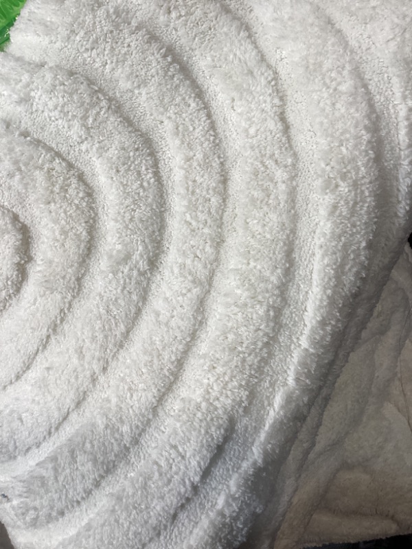 Photo 1 of SHACOS Soft Cozy Fluffy Arch Pattern High-Low Pile Area Rugs 6'x9' Large Non Slip Washable Modern Geometric Rug Scandinavian Minimalist Carpet for Living Room Bedroom Dining Room, Cream White