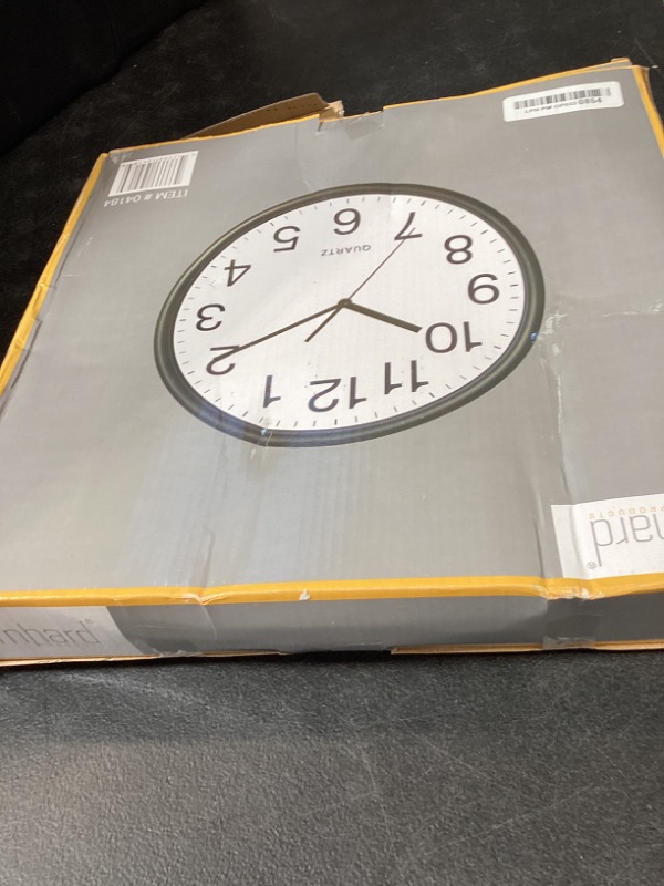Photo 1 of Bernhard Products Black Wall Clock, Large 13-Inch Silent Non Ticking Quartz Battery Operated Round Easy to Read Classroom/Home/School/Office Clock