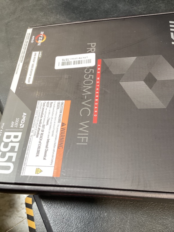 Photo 1 of MSI PRO B550M-VC WiFi ProSeries Motherboard (AMD Ryzen 5000 Series, AM4, DDR4, PCIe 4.0, SATA 6Gb/s, M.2, USB 3.2 Gen 2, HDMI/DP, Wi-Fi 6E, Bluetooth 5.2, mATX)