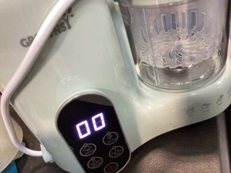 View 5 of Grownsy Baby Food Maker with Steam Basket, One Step Baby Food Processor Steamer Puree Blender Grinder Mills Machine, Auto Cooking Grinding and Sterili-zing for Healthy Homemade Baby Food, Green