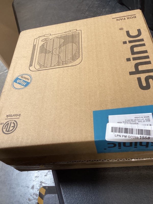 View 2 of shinic 10" Tabletop Box Fan for Bedroom, 2 Speeds, Quiet Table Fan with Strong Airflow, Energy Efficient Small Box Fan, Portable Kitchen Exhaust Fan for Bedroom Bathroom Office Dorm Workshop, White