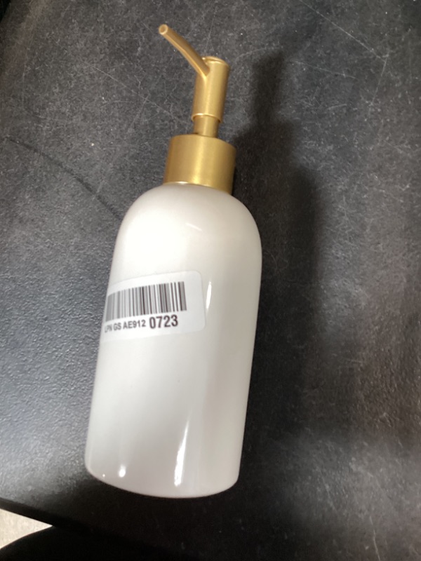 Photo 1 of Natheeph 14OZ Ceramic Soap Dispenser Ceramic Soap Pump Dispenser Can Fill Liquid for Bathroom/Kitchen (White)