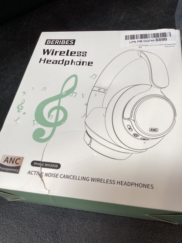 Photo 1 of BERIBES Upgraded Hybrid Active Noise Cancelling Wireless Headphones with Transparent Modes,70H Playtime Bluetooth Headphones Wireless with Mic, Deep Bass,3.5MM Cable,Soft-Earpads,Fast Charging-Silver