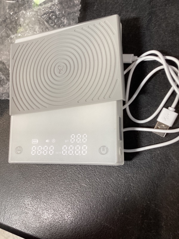 Photo 1 of TIMEMORE Coffee Scale Basic 2.0 Electronic Espresso White Scale with Water Flow Rate and Timer Function, Free Switching of Ounce/kg Units, Digital Scale for Kitchen/Baking/Cooking