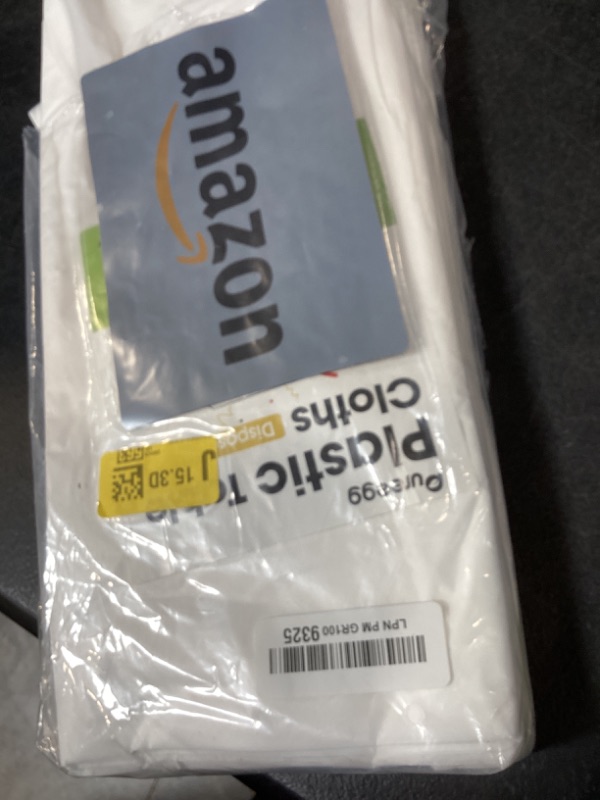 Photo 1 of Pureegg Plastic Table Cloth Disposable 10 Pack, 54 x 72 Inch Table Cloths, Party, Picnic, Wedding, Decorative Tablecloths, Rectangle, White Plastic Cover, Leakproof & Sturdy, White