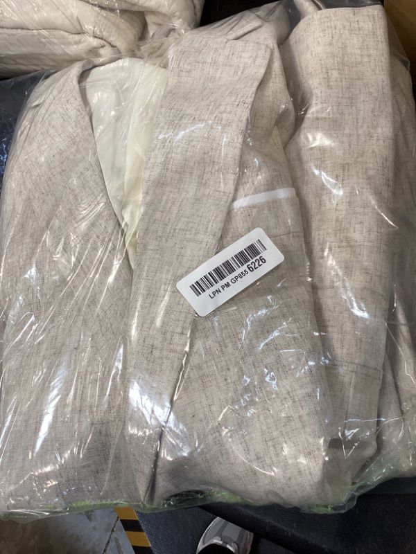 Photo 1 of Men's 3 Piece Linen Suits Set Regular Fit Casual Lightweight Blazer Jacket Vest and Pants Beige M