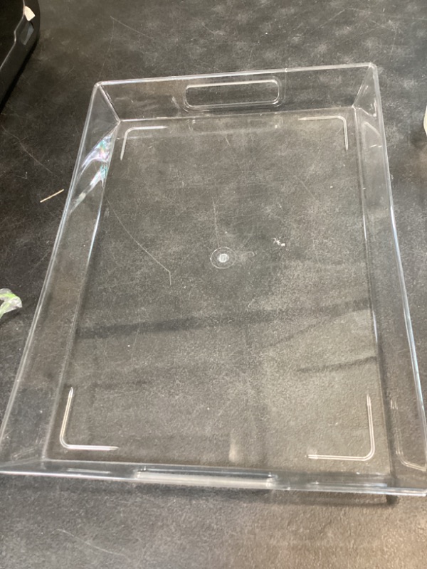 Photo 1 of Clear plastic serving tray with handles