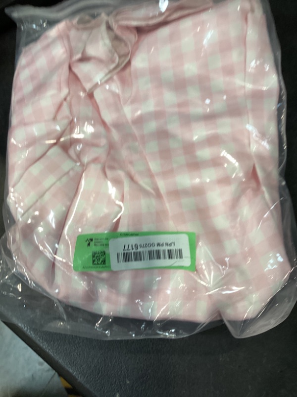Photo 1 of ChiaoLezhee Plaid Maxi Dress A Line Drop Waist Wedding Guest Tea Party Pastel Gingham Square Neck Flowy Semi Formal Picnic Dresses for Women Bridesmaid Checkered Corset Spring Light Pink X-Large