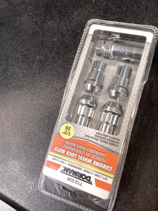 Photo 1 of Dorman 712-228 Wheel Nut Lock Chrome Acorn Set 1/2-20 Compatible with Select Models, 4 Pack