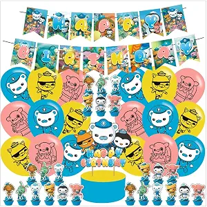 Photo 1 of ????????? Birthday Party Decorations,Ocean Adventures Decoration Party Supplies, Including Balloons, Banners, Cupcakes, Cake Toppers