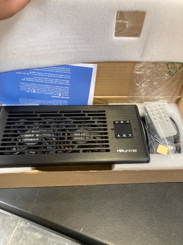 Photo 1 of Hisummer Register Booster Fan for 4" x 10" Floor Register, Quiet 10-Speed Vent Fan Booster with Temp Sensor, 150 CFM Airflow, Improves Heating & Cooling, Remote Control, Only Fits 4x10 Duct Openings