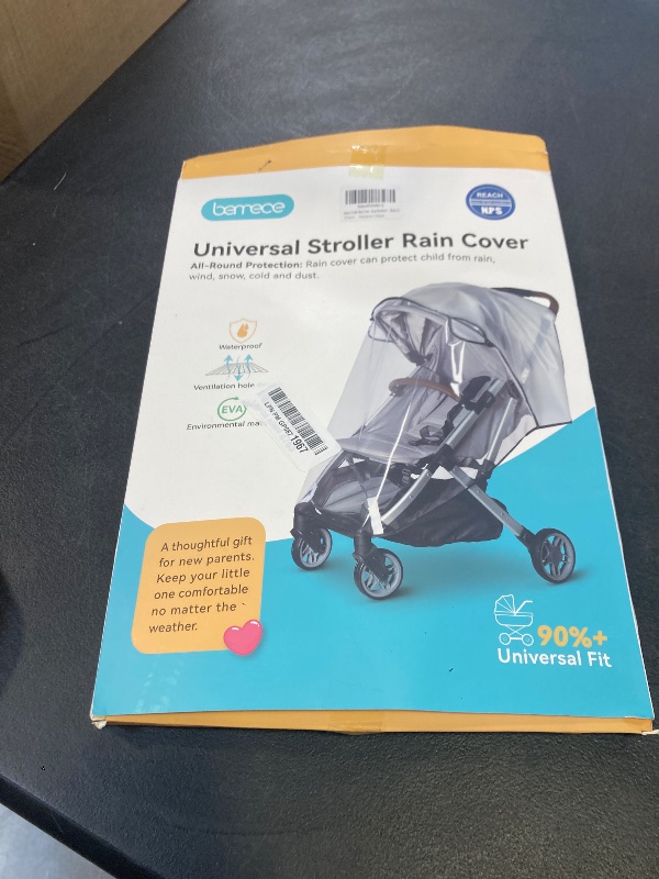 Photo 1 of Clear Stroller Rain Cover, Bemece Universal Portable Stroller Rain Cover, Heavy Duty & Durable, Windproof, Dustproof & Snowproof, with Breathable Mesh, Clear View