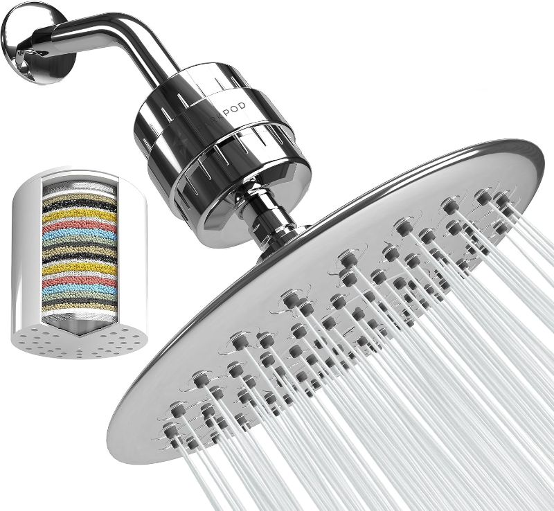 Photo 1 of SparkPod Luxury Filtered Shower Head Set 23 Stage Shower Filter - Reduces Chlorine and Heavy Metals - High Pressure Showerhead Filter (9.5" Round, Luxury Polished Chrome)