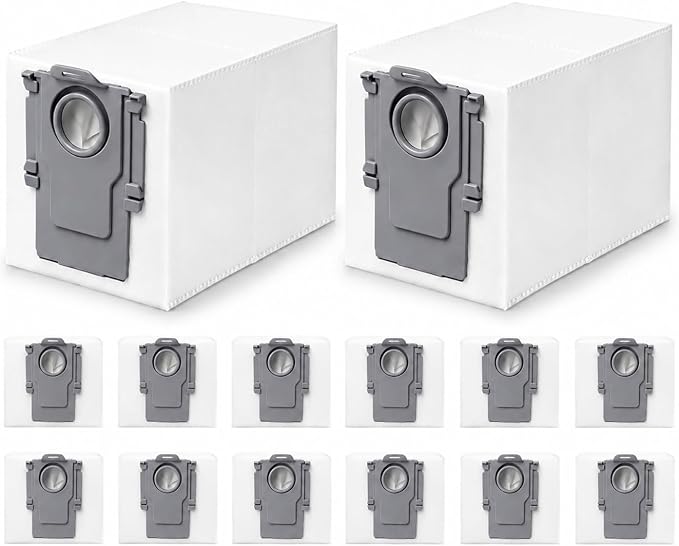 Photo 1 of 14 Pack Dust Bags Replacement for Roborock QV 35A/Qrevo S5V/QV35S/Saros 10/10R/Z70/Qrevo/Q Revo/S/Qrevo Pro/Plus/MaxV/Master/Curv/Edge/S5X/Qrevo Edge S5A/S8 MaxV/S8 Max Ultra Robot Vacuum Cleaner
