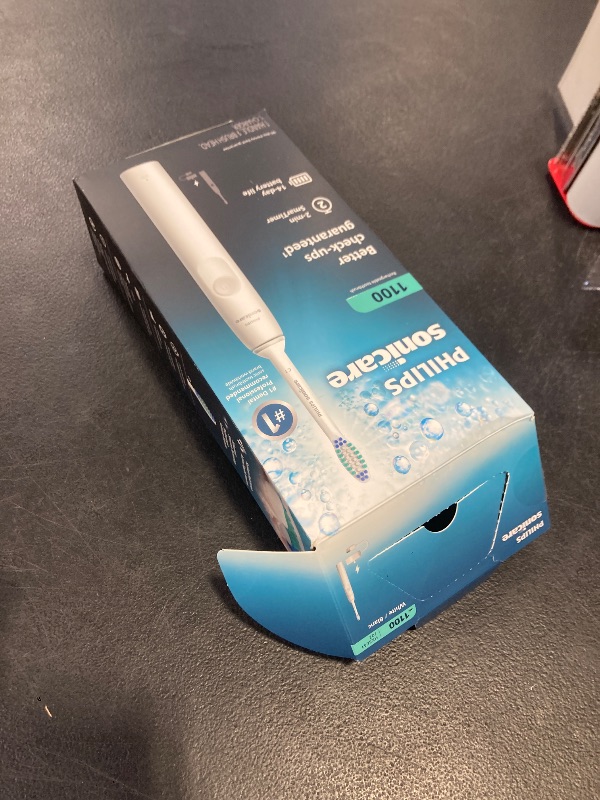 Photo 1 of Philips Sonicare 1100 Series Electric Toothbrush - Sonic Toothbrush with Advanced Sonic Technology, EasyStart, Smartimer & Quadpacer, White, Model HX3641/02