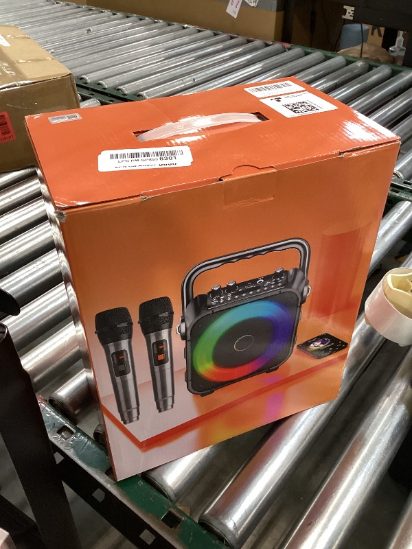 Photo 1 of Karaoke Machine, Portable Bluetooth Speaker with 2 Wireless Microphones for Adults & Kids with Lights, Karaoke Microphone with PA System Supports USB/TF/REC/FM/AUX for Home Party Home System Packages