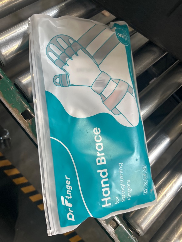 View 2 of DrFinger Stroke Hand Brace Splint for Straightening Fingers with 5 Fingers Resting Support,Prevent Fingers Curling, Dupuytren's Contractures, Hand Spasms, Fit Right & Left, Men & Women - M