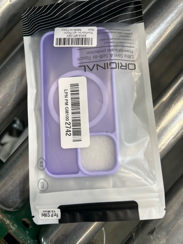 Photo 1 of PuyaTeya for iPhone 12mini/13 mini Phone Case, Compatible with Magnetic, Military Grade Drop Protection Translucent Matte Anti-Scratch/Anti-Fingerprint Case for iPhone 12mini/13 mini (Light Purple)