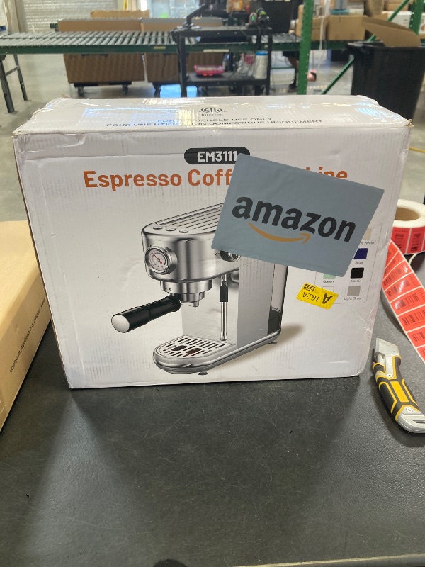 Photo 1 of atatix 20 Bar Espresso Machine with Milk Frother, Compact Espresso Maker, Stainless Steel Coffee Machine with Precise Temp Control & 44oz Removable Water Tank for Latte, Cappuccino, Dark Grey