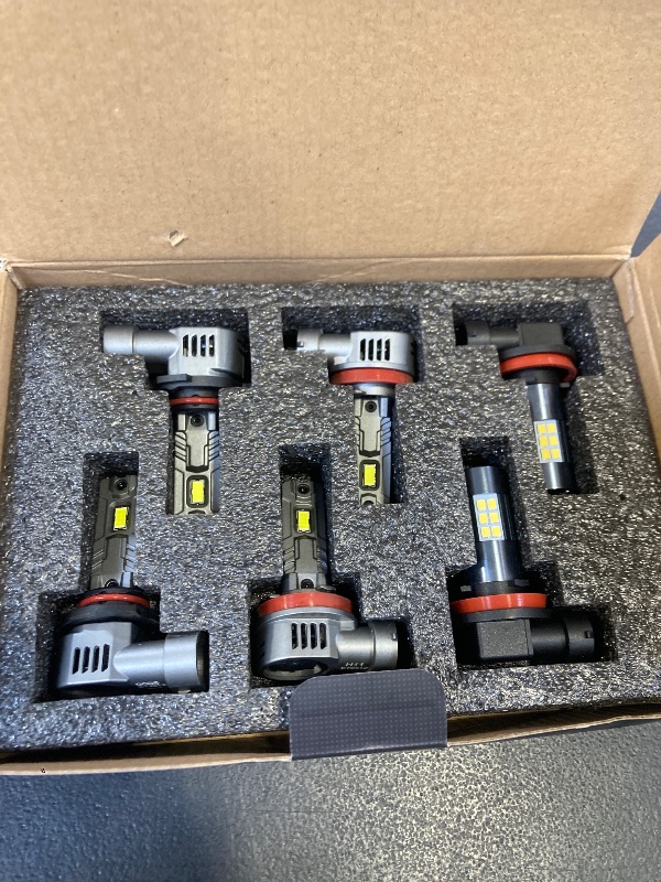 Photo 1 of SEALIGHT 9005/HB3 H11/H9/H8 Light Bulbs Combo and F1 H11 LED Fog Light Bulbs 66,000LM Ultra-Bright 6500K 9005 H11 Bulbs with 14000RPM Cooling Fan, 360° Illumination, True Plug-N-Play, Pack of 6