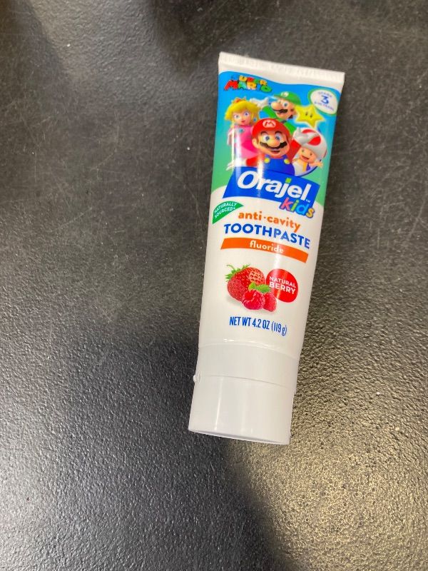 Photo 1 of Orajel, Toothpaste Kids Super Mario Flouride Berry, 4.2 Ounce