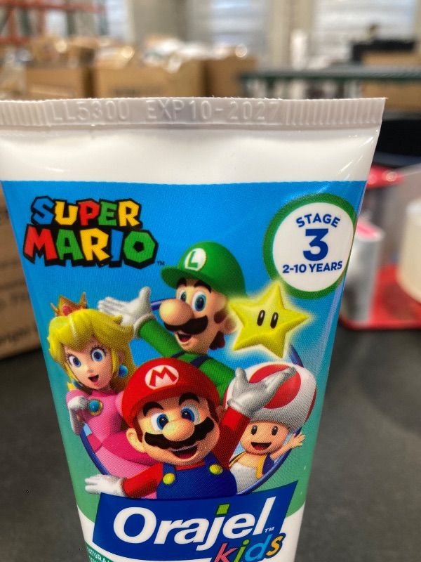 Photo 1 of Orajel, Toothpaste Kids Super Mario Flouride Berry, 4.2 Ounce
