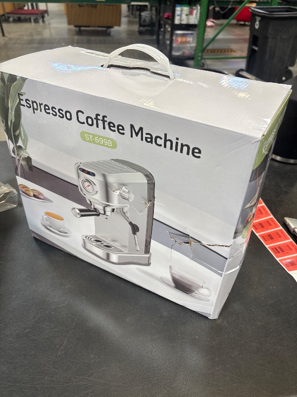 Photo 1 of Espresso Machine 20 Bar, Compact Espresso Coffee Machine with Milk Frother, Stainless Steel Coffee Maker with 34oz Removable Water Tank, Cappuccino Machine for Home, Office, Fathers Day Dad Gifts