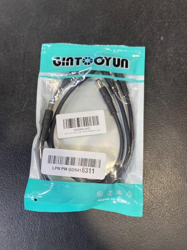 Photo 1 of GINTOOYUN 2 PCS DC Y Splitter Power Cable 18AWG DC 5.5MM x 2.1MM Male to Dual DC 5.5MM x 2.1MM Male Supply Splitter Cable for LED Light Bar CCTV Security Cameras etc(1FT)