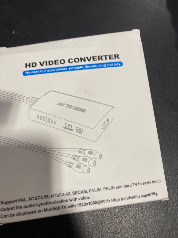 View 2 of Tengchi RCA to HDMI Converter, Composite to HDMI Adapter Support 1080P PAL/NTSC Compatible with PS one, PS2, PS3, STB, Xbox, VHS, VCR, Blue-Ray DVD Players