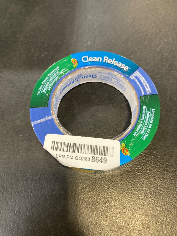 View 2 of Duck Clean Release Blue Painters Tape, Masking Tape for Paint Projects, 1 in (0.94 in x 60 yd) Single Roll, 240193