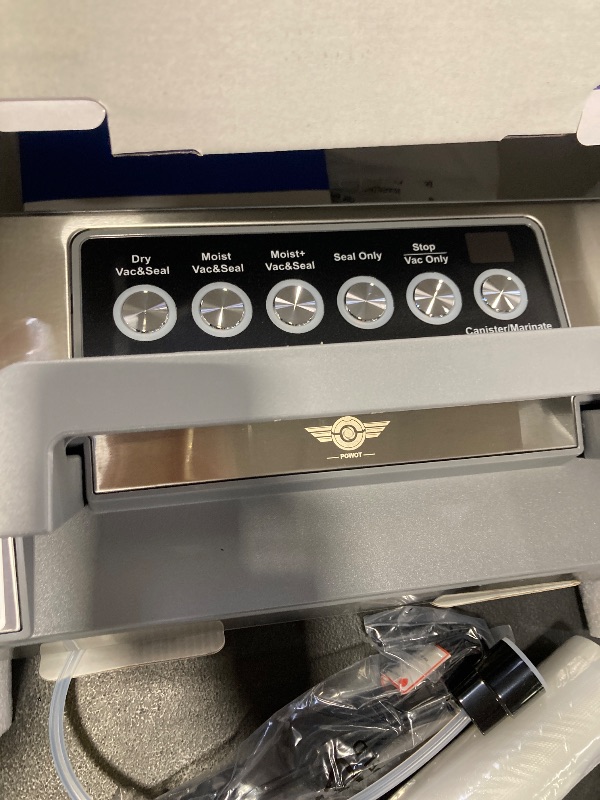 Photo 1 of Precision Food Vacuum Sealer Machine, POWOT Fully Automatic Vacuum Sealing System, Commercial Food Vacuum Saver Pro, Double Heat Seal, Easy-Lock Handle, Built-in Cutter&Bag Storage, Hose&Bag Rolls