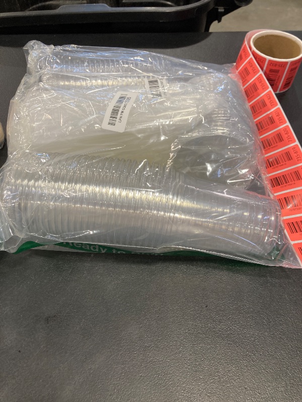 Photo 1 of Xlong 50 Sets Clear Plastic Cups With Flat Lids,16oz Disposable Iced Coffee Cups with Straws and Stickers,Plastic Cups for Iced Coffee,Cold Drinks,Juice, Bubble Boba Tea,Smoothie, Milkshake