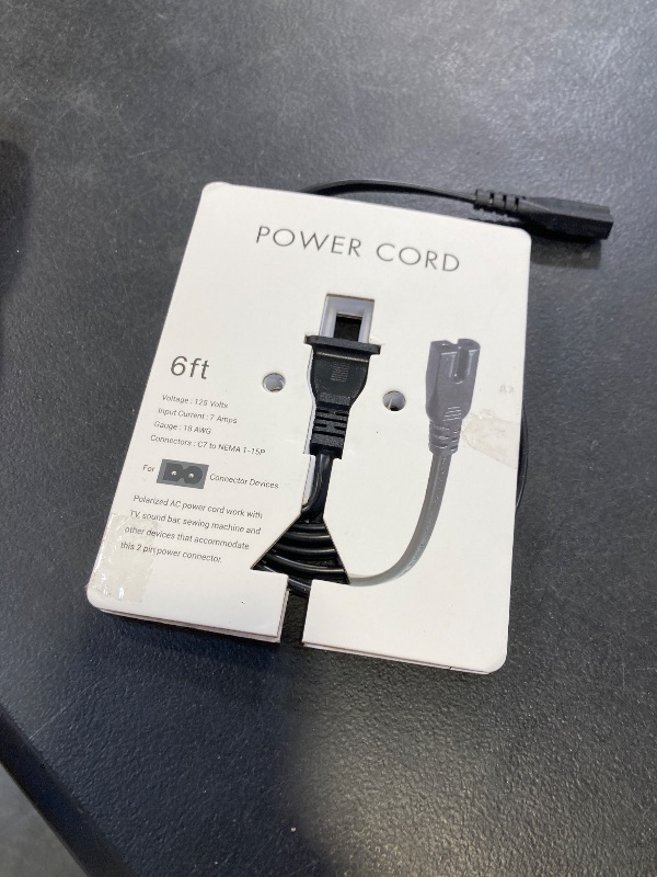 Photo 1 of 2 Prong AC Power Cord Compatible with Vizio D/E/M Series HDTV, Vizio Sound Bar Power Cable Replacement