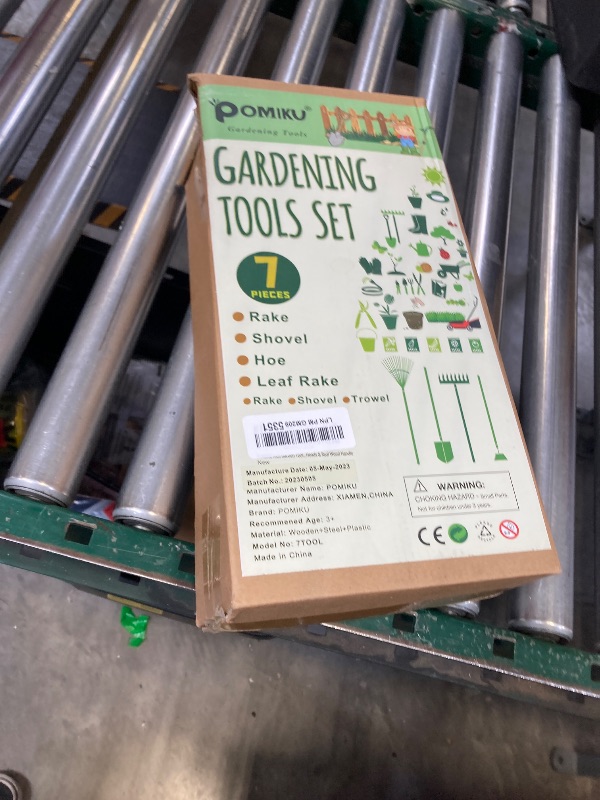 Photo 1 of POMIKU Kids Rake and Shovel Sets, 7PCS Child Metal Gardening Tools for Real Digging-Great for Garden, Yard, Sandbox, Lawn, Camping Play, Outdoor Toys for Ages 2-4, 5-7 Years Old