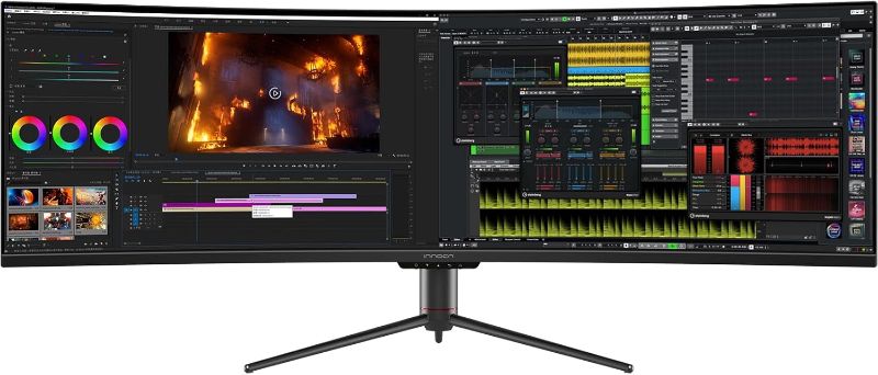 Photo 1 of INNOCN 49" Curved Gaming Monitor 144Hz Ultrawide 32:9 WDFHD 3840 x 1080P, R1800, 99% sRGB, HDR400, USB Type C, DisplayPort, HDMI, Built-in Speakers, Height/Tilt Adjustable - 49C1G