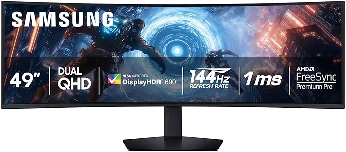 Photo 1 of SAMSUNG 49-inch Odyssey G9 (G91F) DQHD, 144Hz, Curved Gaming Monitor, Ultra-Wide 32:9 Screen, DisplayHDR 600, AMD FreeSync™ Premium Pro, Ergonomic Stand, LS49FG910ENXZA, 2025-----FIXING NEEDED---MISSING POWER CORD