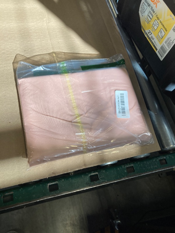 Photo 1 of Horbaunal Peach Satin Tablecloth 60 x 102 Inches Rectangle Satin Table Cover Bright Silk Table Cloth Smooth Table Decoration for Wedding Party Banquet