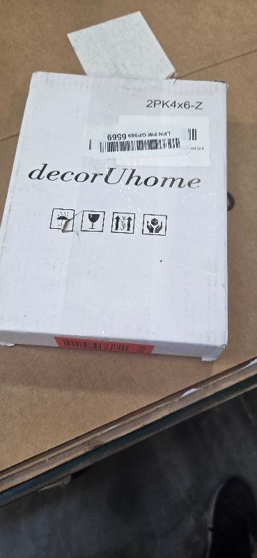 Photo 1 of decorUhome Double 4x6 Picture Frame Vertical, Engineered Wood Bifold Photo Frame with Plexiglass for Tabletop Display, 4x6, Gold