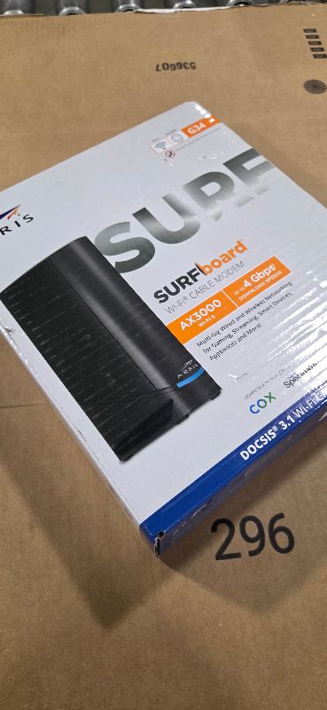 Photo 1 of ARRIS (G34) - Cable Modem Router Combo - Fast DOCSIS 3.1 Gigabit WiFi 6 (AX3000), Approved for Comcast Xfinity, Cox, Spectrum & More, 1 Gbps Max Internet Speeds