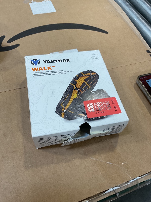 Photo 1 of Yaktrax Walk Traction Cleats - 360-Degree Grip on Snow, Ice, & Multi-terrain Surfaces - Elastic Outer Band w/ Easy-On/Off Heel Tab & 1.2mm Zinc-coated Steel Coils - Abrasion & Rust Resistant - Unisex
