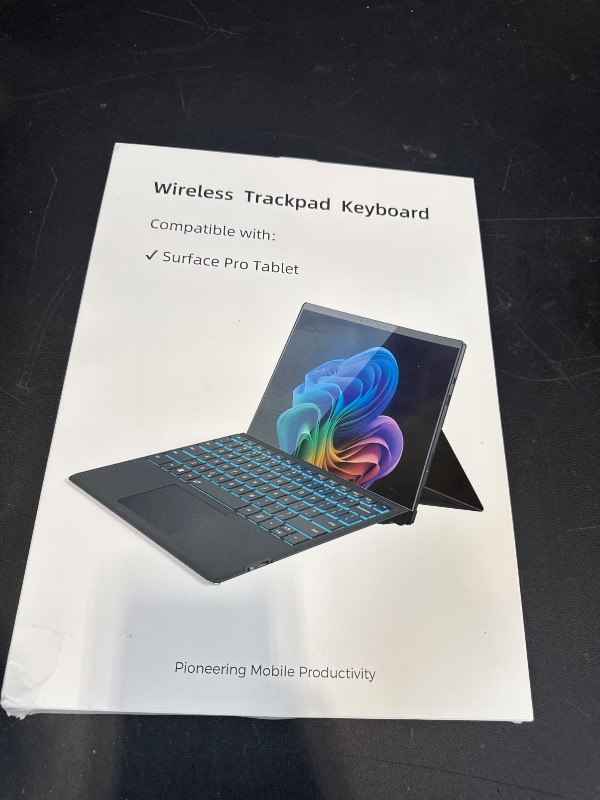 Photo 1 of Surface Pro Bluetooth Keyboard for Microsoft Surface Pro 11/10/9/8/X 13", 7 Color Backlits Wireless Type Cover with Multi-Touch Trackpad & Pen Holder, Magnetic USB-C Rechargeable Slim Keyboard, Black