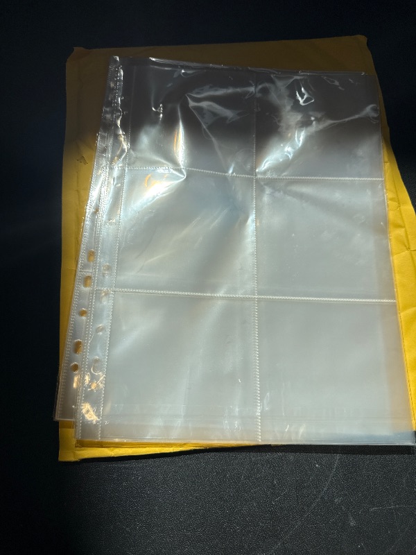 View 3 of Mogoostry A4 Clear Sheet Protectors 6 Pockets Binder Sleeves 20 Sheets 11 Holes Top Open Photocard Refill Page Protector