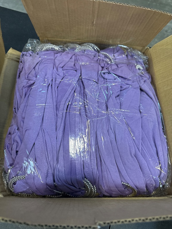 Photo 1 of Spandex Chair Sashes Bows - Babenest 100PCS Premium Stretch Chair Cover Band with Buckle Slider Universal Elastic Chair Ties for Wedding Party Ceremony Reception Banquet Decoration (Purple)